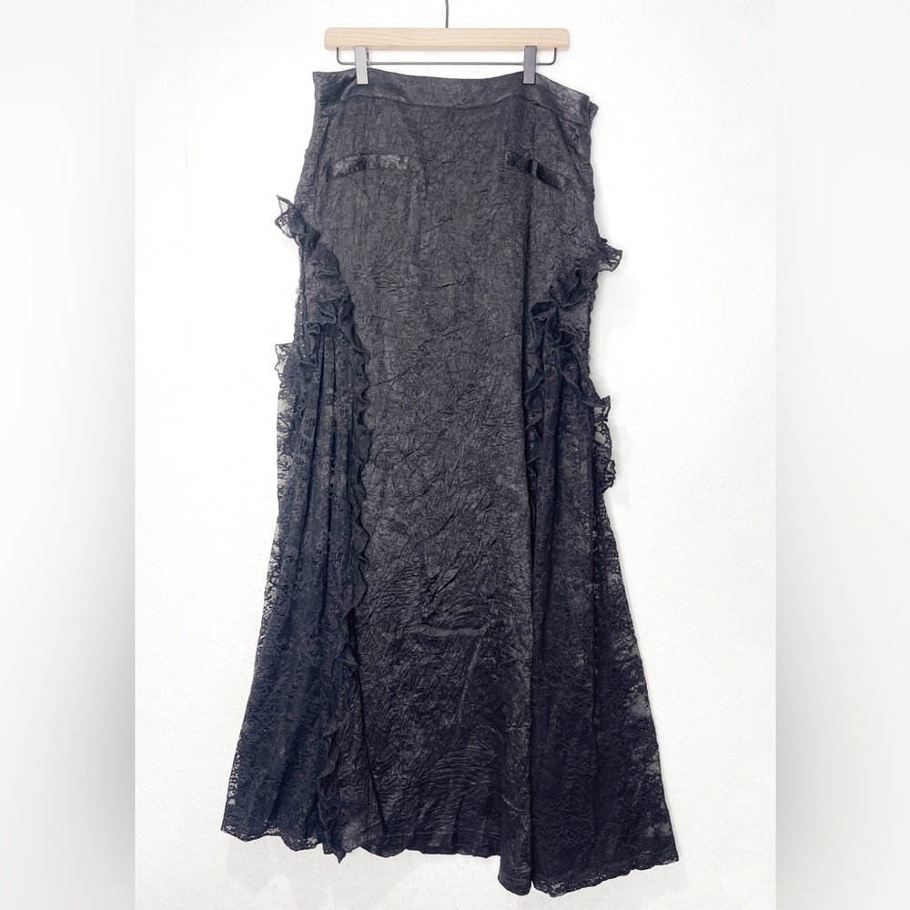 Punk Rave Floral Tribute Casket Maxi Skirt Black Lace Gothic Mermaid - Picture 9 of 16